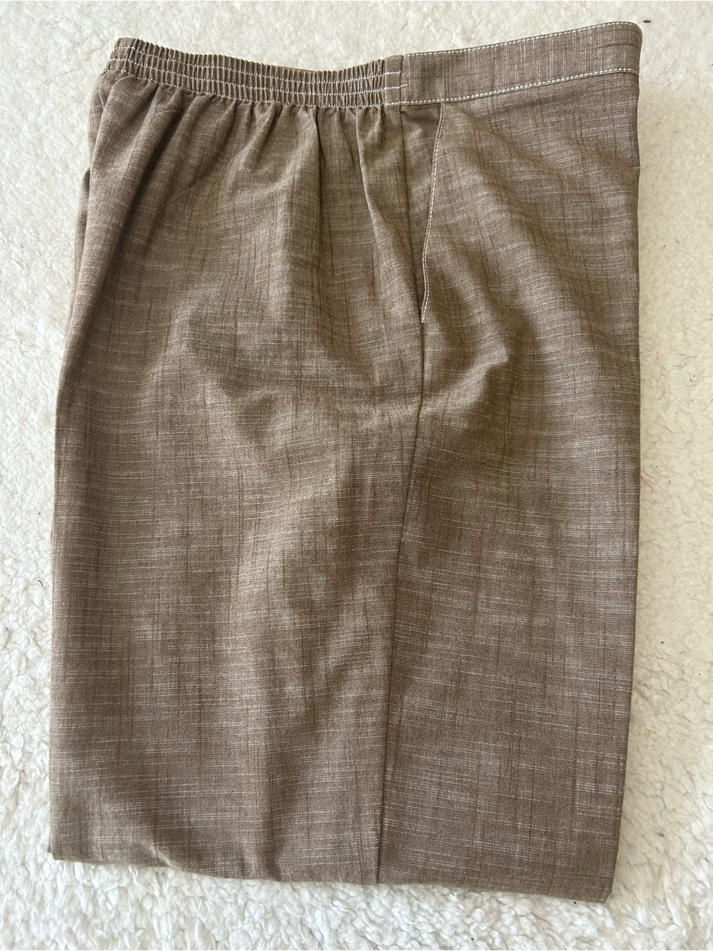 Alfred Dunner Taupe Elastic-Waist Wide Leg Pants - Picture 6 of 6